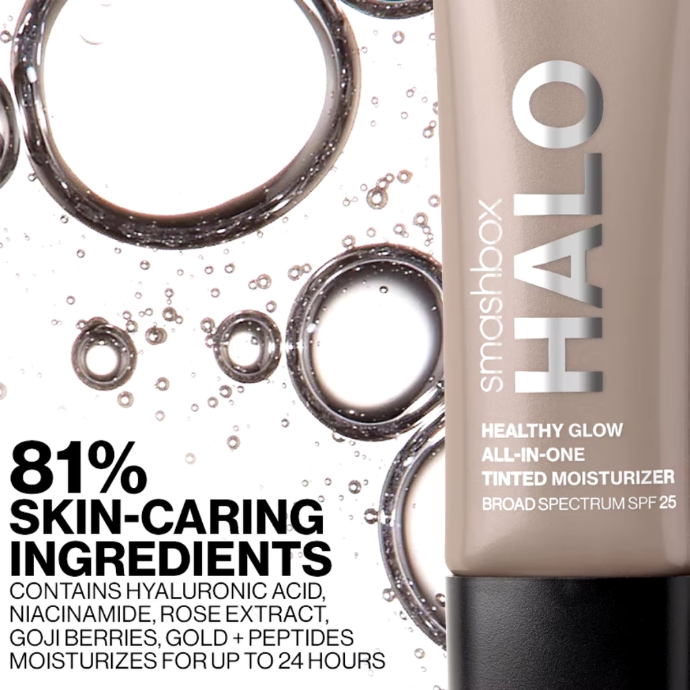 SMASHBOX- HALO HEALTHY GLOW ALL-IN-ONE MOISTURIZER SPF 25- Medium Tan - Picture 3 of 6